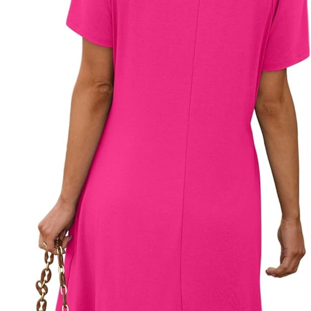 Summer Dress Women Loose Crewneck Casual Sundress Beach Vacation XL - Picture 5 of 5